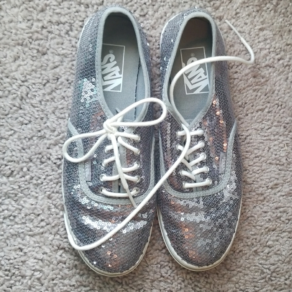 Silver sequin vans